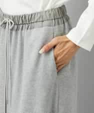 FMHAD60240 MICHEL KLEIN(ミッシェルクラン) [セットアップ対応]ラメ裏毛ナロースカート ライトグレー