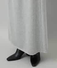 FMHAD60240 MICHEL KLEIN(ミッシェルクラン) [セットアップ対応]ラメ裏毛ナロースカート ライトグレー