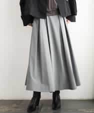 FMHAG01270 MICHEL KLEIN(ミッシェルクラン) ウーリータックフレアスカート グレー