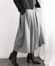 FMHAG01270 MICHEL KLEIN(ミッシェルクラン) ウーリータックフレアスカート グレー