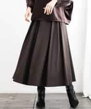FMHAG01270 MICHEL KLEIN(ミッシェルクラン) ウーリータックフレアスカート グレー