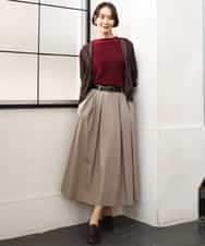 FMHAG01270 MICHEL KLEIN(ミッシェルクラン) ウーリータックフレアスカート グレー