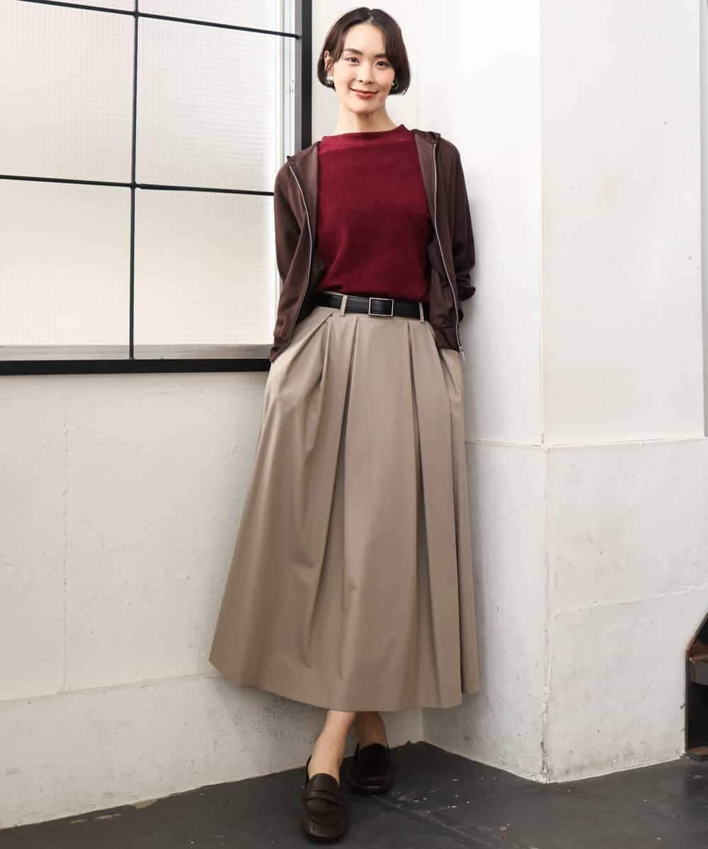 FMHAG01270 MICHEL KLEIN(ミッシェルクラン) ウーリータックフレアスカート グレー