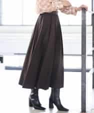 FMHAG01270 MICHEL KLEIN(ミッシェルクラン) ウーリータックフレアスカート グレー