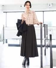 FMHAG01270 MICHEL KLEIN(ミッシェルクラン) ウーリータックフレアスカート グレー