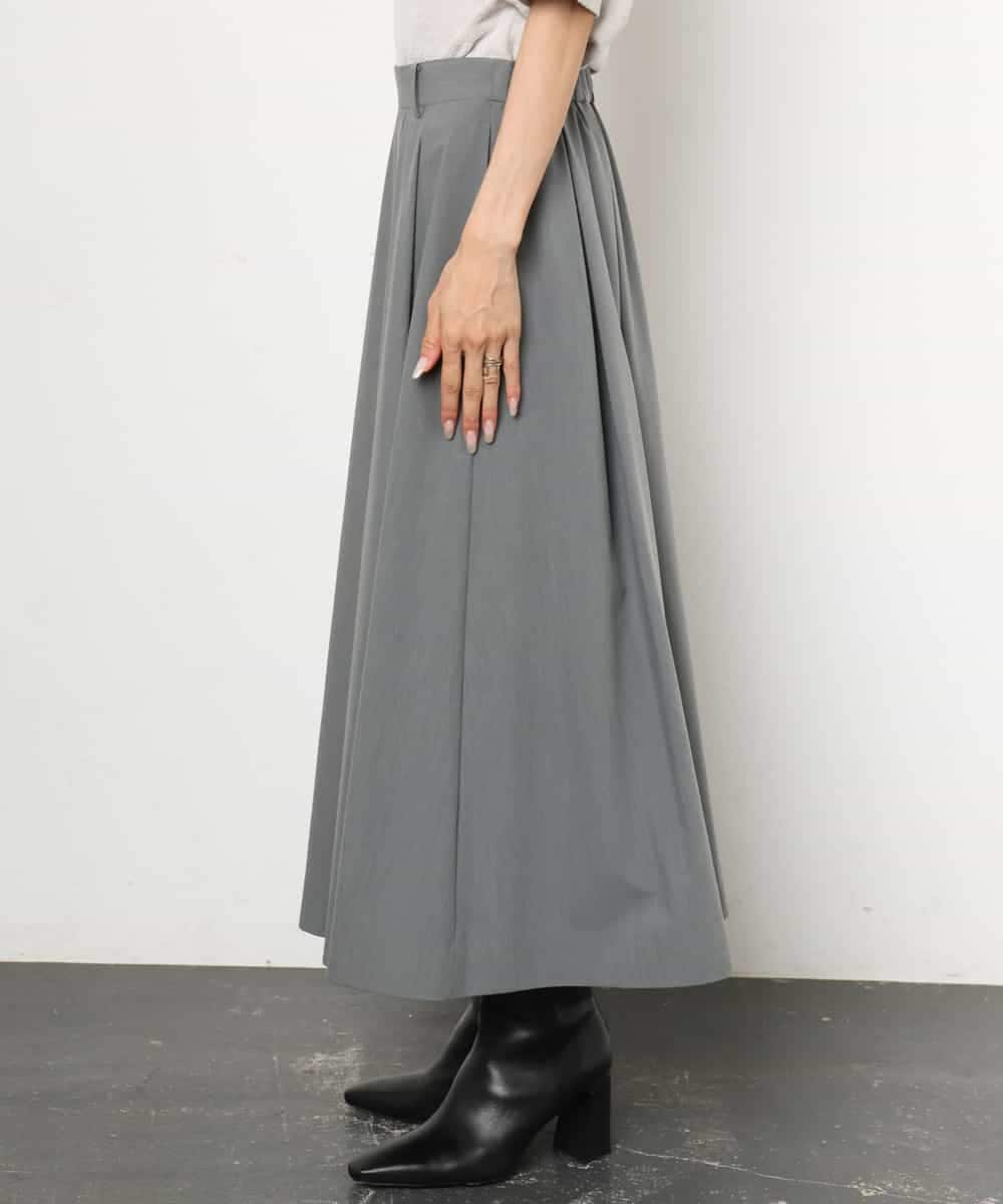 FMHAG01270 MICHEL KLEIN(ミッシェルクラン) ウーリータックフレアスカート グレー