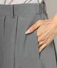 FMHAG01270 MICHEL KLEIN(ミッシェルクラン) ウーリータックフレアスカート グレー