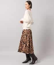 FMHAG40330 MICHEL KLEIN(ミッシェルクラン) [セットアップ対応/オリジナルプリント]レオパードマーメイドスカート ベージュ