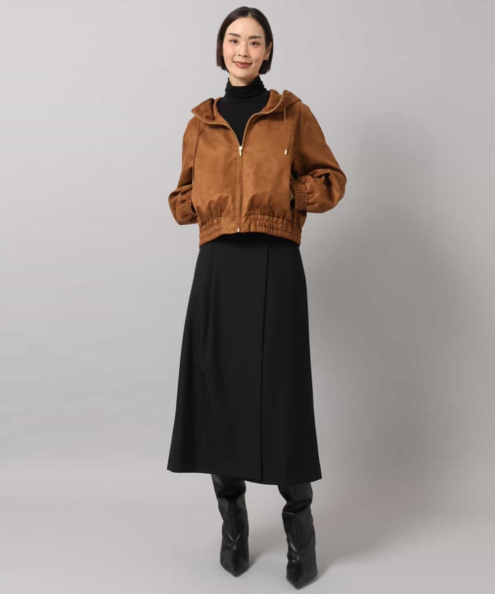 FMHAG41240 MICHEL KLEIN(ミッシェルクラン) ラップAラインスカート ライトグレー