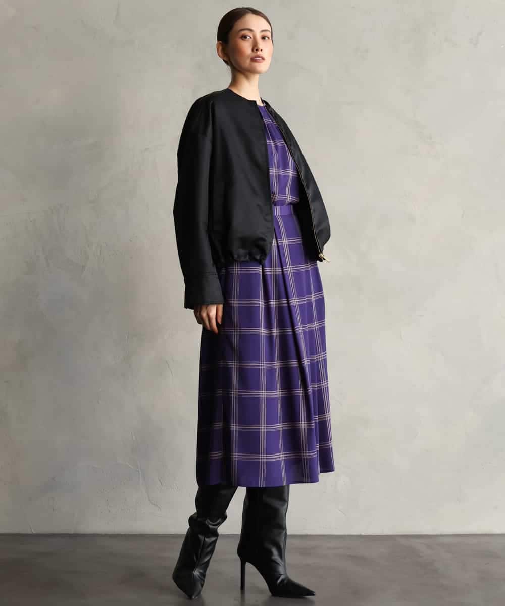 FMHAG43300 MICHEL KLEIN(ミッシェルクラン) [セットアップ対応]ウィンドウペーンシフォンスカート ベージュ
