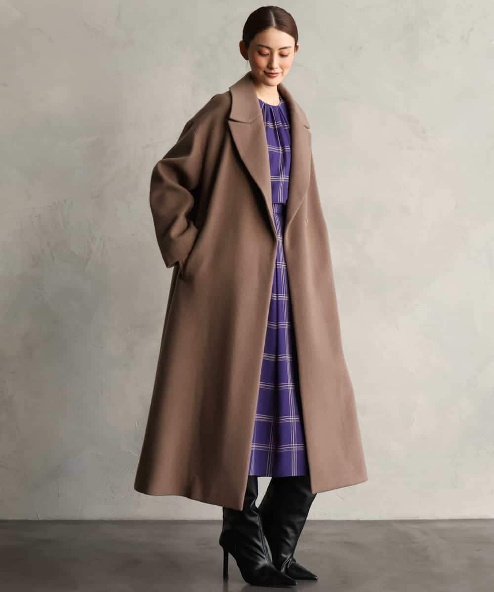 FMHAG43300 MICHEL KLEIN(ミッシェルクラン) [セットアップ対応]ウィンドウペーンシフォンスカート ベージュ