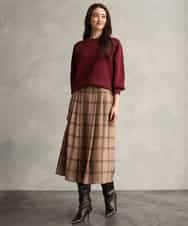 FMHAG43300 MICHEL KLEIN(ミッシェルクラン) [セットアップ対応]ウィンドウペーンシフォンスカート ベージュ