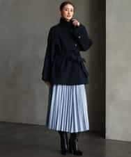 FMHAG50240 MICHEL KLEIN(ミッシェルクラン) スエード調プリーツスカート ライトグレー