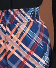 FMHAS30270 MICHEL KLEIN(ミッシェルクラン) ネオンチェックフレアスカート（オリジナルプリント） オレンジ(15)