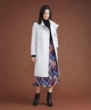 FMHAS30270 MICHEL KLEIN(ミッシェルクラン) ネオンチェックフレアスカート（オリジナルプリント） オレンジ(15)