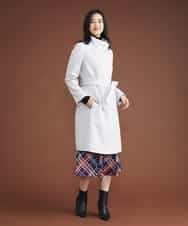 FMHAS30270 MICHEL KLEIN(ミッシェルクラン) ネオンチェックフレアスカート（オリジナルプリント） オレンジ(15)