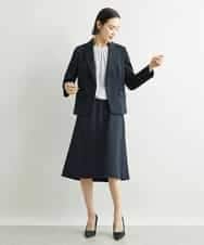 FMHAV15200 MICHEL KLEIN(ミッシェルクラン) [定番スーツ]トップサーモカルゼセミフレアスカート（機能素材） ダークネイビー(57)