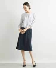 FMHAV15200 MICHEL KLEIN(ミッシェルクラン) [定番スーツ]トップサーモカルゼセミフレアスカート（機能素材） ダークネイビー(57)