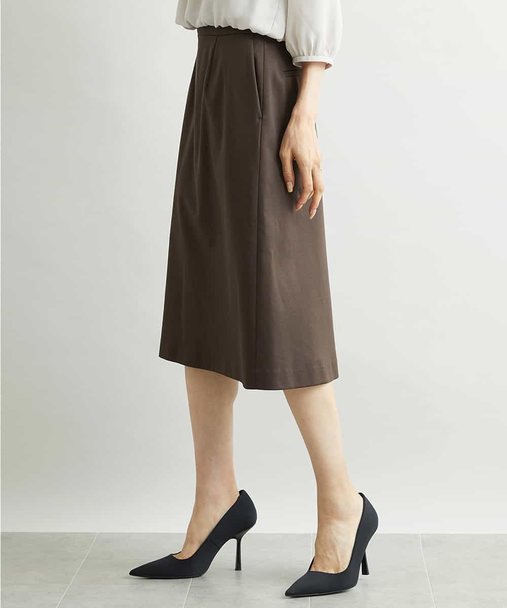 FMHAV15200 MICHEL KLEIN(ミッシェルクラン) [定番スーツ]トップサーモカルゼセミフレアスカート（機能素材） ダークネイビー(57)