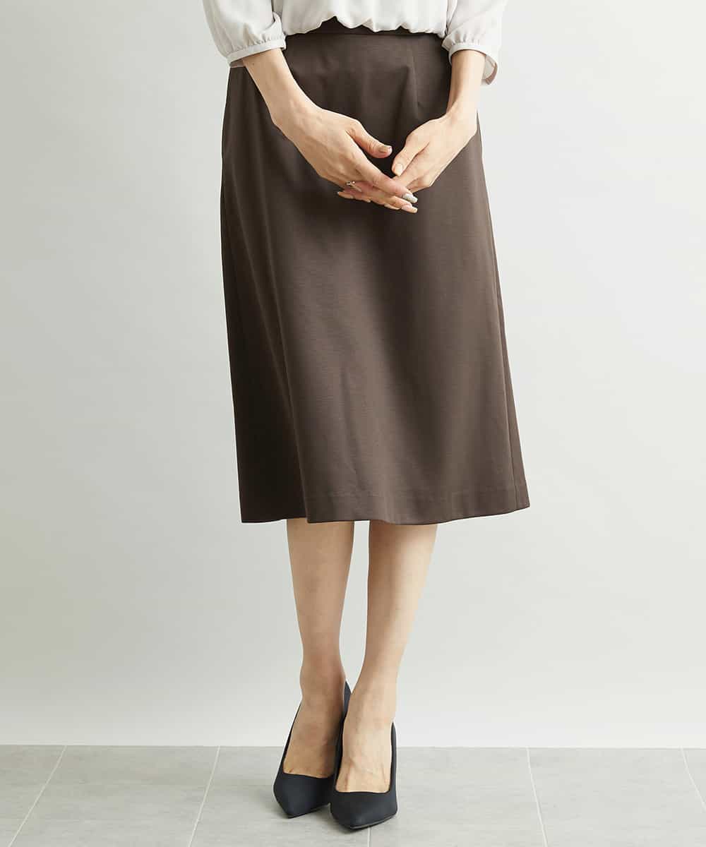 FMHAV15200 MICHEL KLEIN(ミッシェルクラン) [定番スーツ]トップサーモカルゼセミフレアスカート（機能素材） ダークネイビー(57)