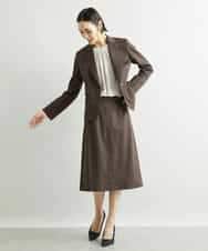 FMHAV15200 MICHEL KLEIN(ミッシェルクラン) [定番スーツ]トップサーモカルゼセミフレアスカート（機能素材） ダークネイビー(57)