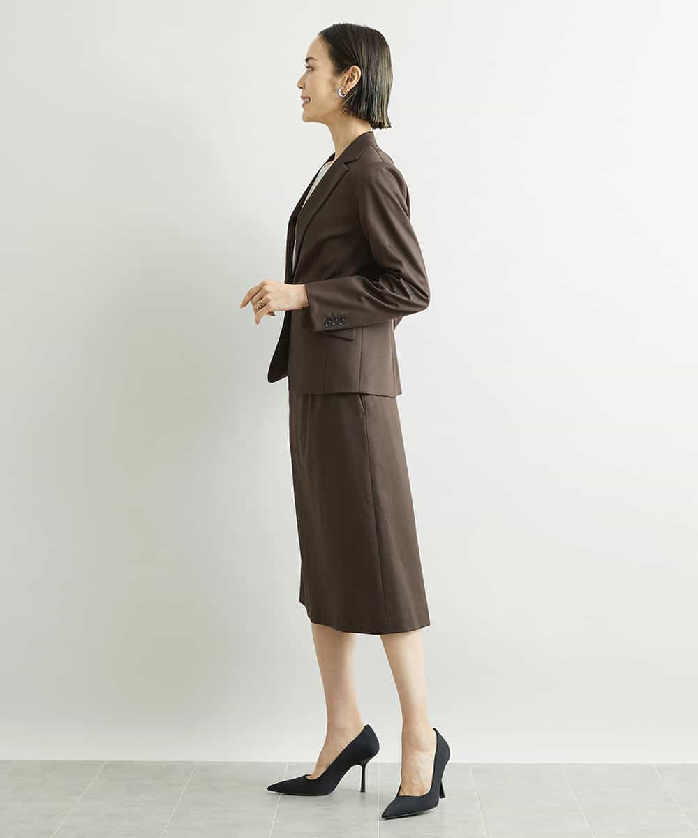 FMHAV15200 MICHEL KLEIN(ミッシェルクラン) [定番スーツ]トップサーモカルゼセミフレアスカート（機能素材） ダークネイビー(57)