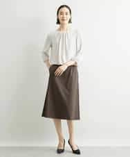 FMHAV15200 MICHEL KLEIN(ミッシェルクラン) [定番スーツ]トップサーモカルゼセミフレアスカート（機能素材） ダークネイビー(57)