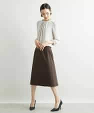 FMHAV15200 MICHEL KLEIN(ミッシェルクラン) [定番スーツ]トップサーモカルゼセミフレアスカート（機能素材） ダークネイビー(57)