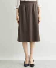 FMHAV15200 MICHEL KLEIN(ミッシェルクラン) [定番スーツ]トップサーモカルゼセミフレアスカート（機能素材） ダークネイビー(57)