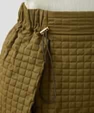 FMHAV19330 MICHEL KLEIN(ミッシェルクラン) スモーキーツイルエンボスデザインスカート カーキ(36)