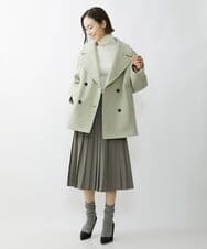 FMHAV31270 MICHEL KLEIN(ミッシェルクラン) プリーツラップスカート ライトカーキ(36)