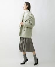 FMHAV31270 MICHEL KLEIN(ミッシェルクラン) プリーツラップスカート ライトカーキ(36)