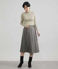 FMHAV31270 MICHEL KLEIN(ミッシェルクラン) プリーツラップスカート ライトカーキ(36)