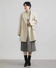FMHAV31270 MICHEL KLEIN(ミッシェルクラン) プリーツラップスカート ライトカーキ(36)