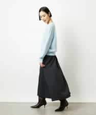 FMHBD24240 MICHEL KLEIN(ミッシェルクラン) ミモレ丈チェック柄Aラインスカート ブラック