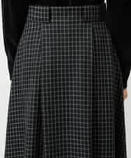 FMHBD24240 MICHEL KLEIN(ミッシェルクラン) ミモレ丈チェック柄Aラインスカート ブラック