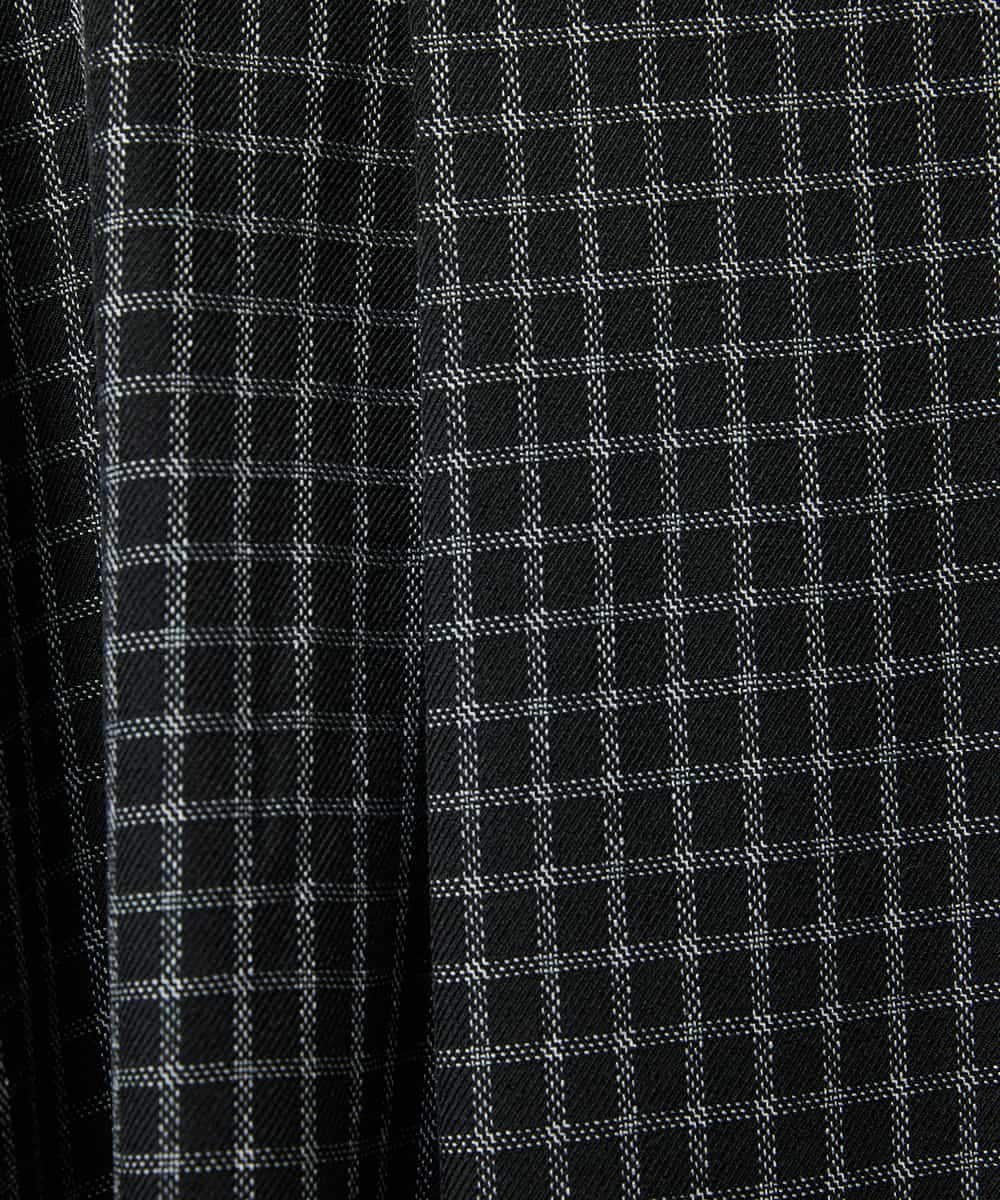 FMHBD24240 MICHEL KLEIN(ミッシェルクラン) ミモレ丈チェック柄Aラインスカート ブラック