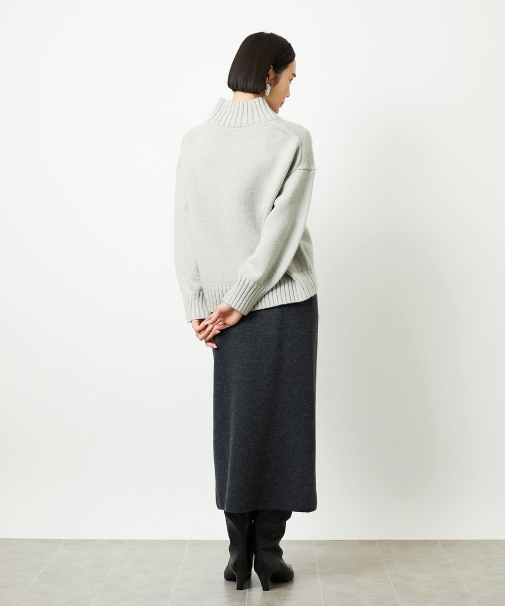 FMHBD34200 MICHEL KLEIN(ミッシェルクラン) [セットアップ対応]ニットナロースカート ブラウン