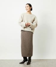 FMHBD34200 MICHEL KLEIN(ミッシェルクラン) [セットアップ対応]ニットナロースカート ブラウン