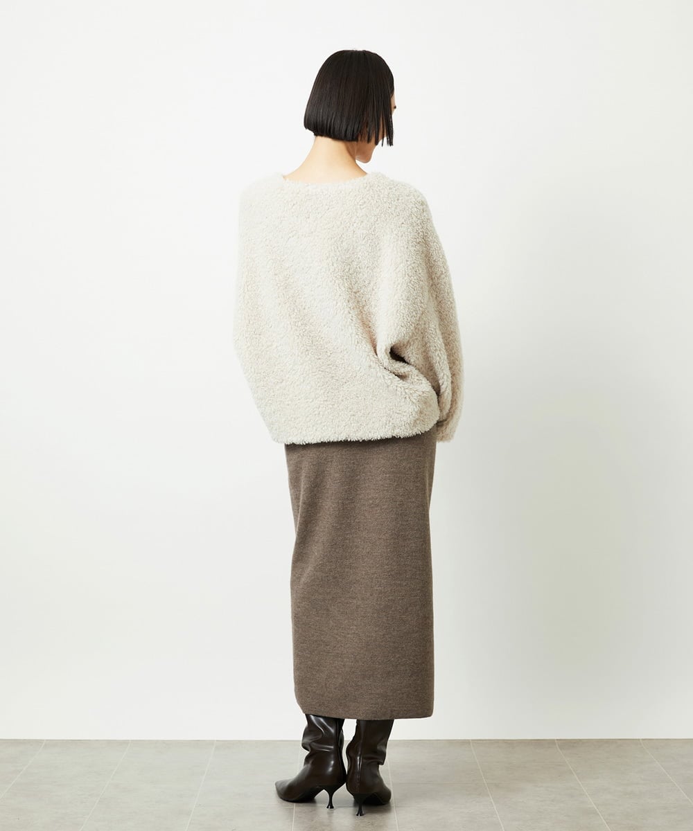 FMHBD34200 MICHEL KLEIN(ミッシェルクラン) [セットアップ対応]ニットナロースカート ブラウン