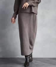 FMHBD34200 MICHEL KLEIN(ミッシェルクラン) [セットアップ対応]ニットナロースカート オレンジ