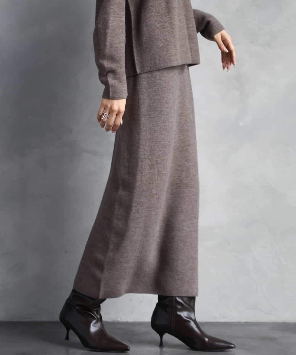 FMHBD34200 MICHEL KLEIN(ミッシェルクラン) [セットアップ対応]ニットナロースカート オレンジ