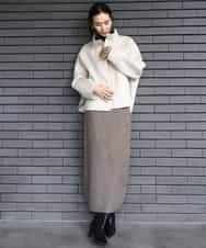 FMHBD34200 MICHEL KLEIN(ミッシェルクラン) [セットアップ対応]ニットナロースカート オレンジ