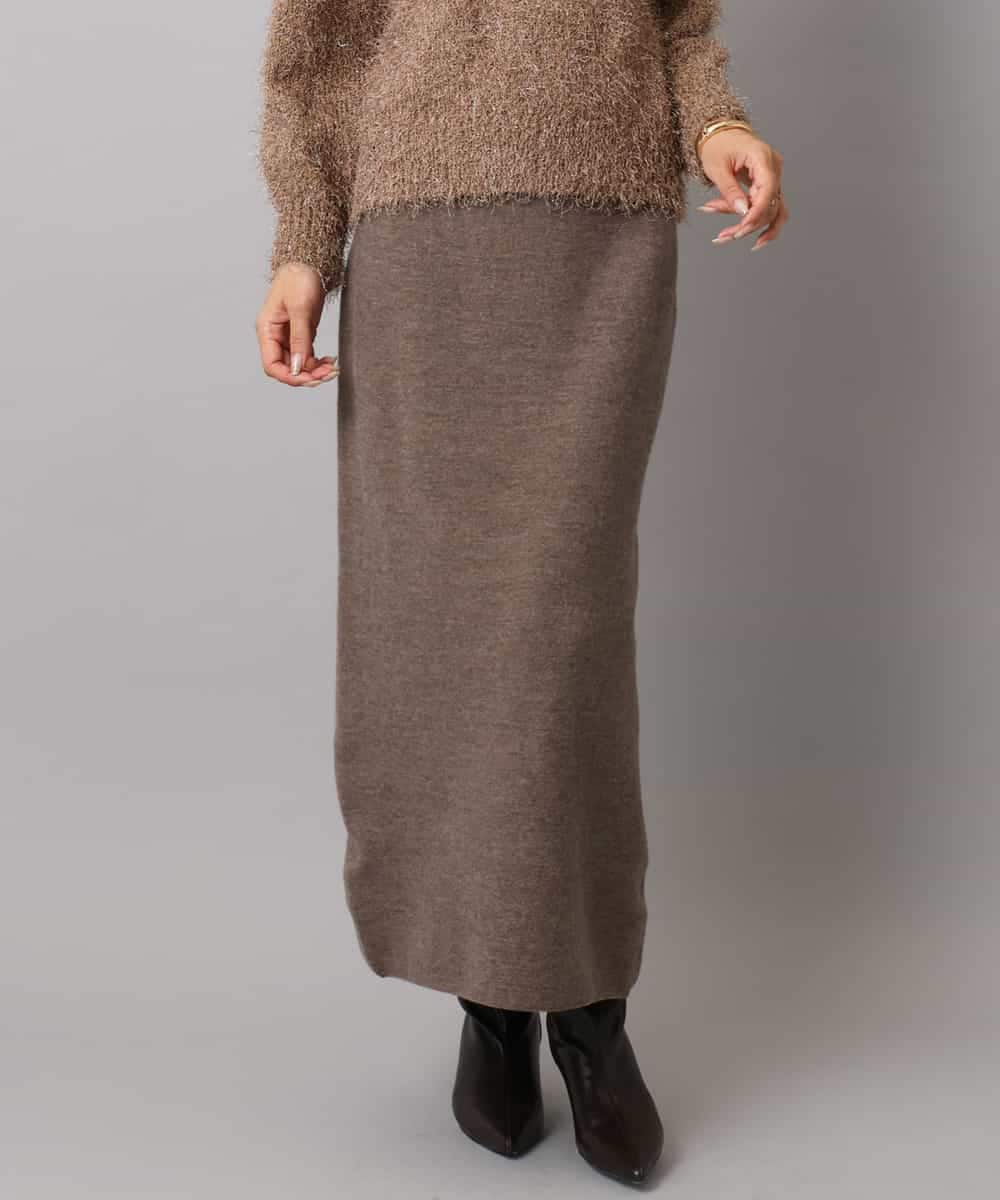 FMHBD34200 MICHEL KLEIN(ミッシェルクラン) [セットアップ対応]ニットナロースカート オレンジ