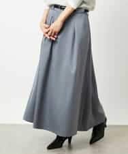 FMHBE24230 MICHEL KLEIN(ミッシェルクラン) ミモレ丈Aラインスカート グレー