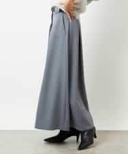 FMHBE24230 MICHEL KLEIN(ミッシェルクラン) ミモレ丈Aラインスカート グレー