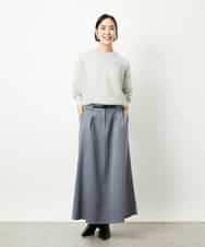 FMHBE24230 MICHEL KLEIN(ミッシェルクラン) ミモレ丈Aラインスカート グレー