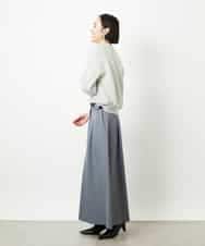 FMHBE24230 MICHEL KLEIN(ミッシェルクラン) ミモレ丈Aラインスカート グレー