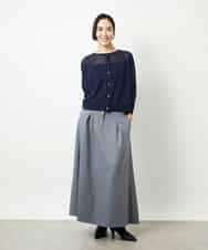 FMHBE24230 MICHEL KLEIN(ミッシェルクラン) ミモレ丈Aラインスカート グレー