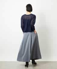 FMHBE24230 MICHEL KLEIN(ミッシェルクラン) ミモレ丈Aラインスカート グレー